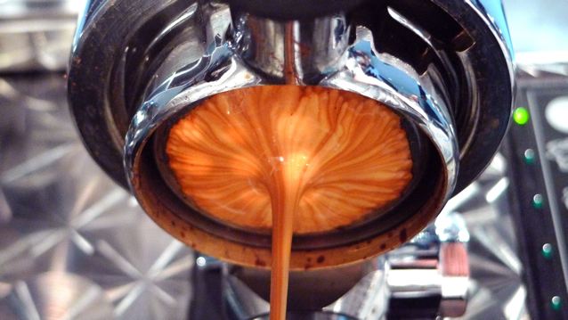 Espresso made with a bottomless portafilter